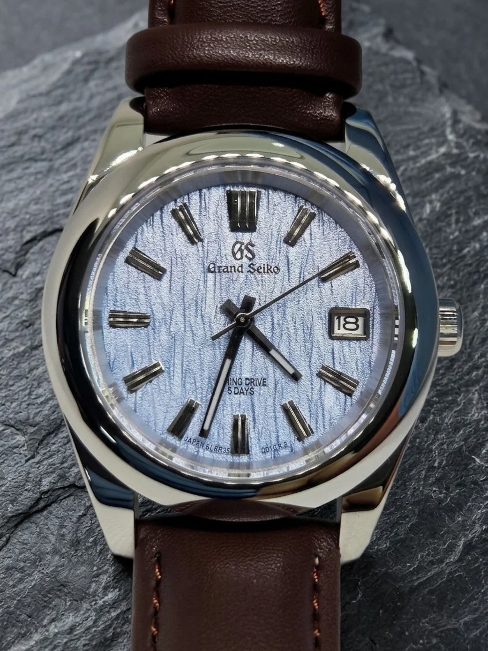 Custom 39mm Automatic Grand Seiko Mod Watch NH35 Ice Blue Dial